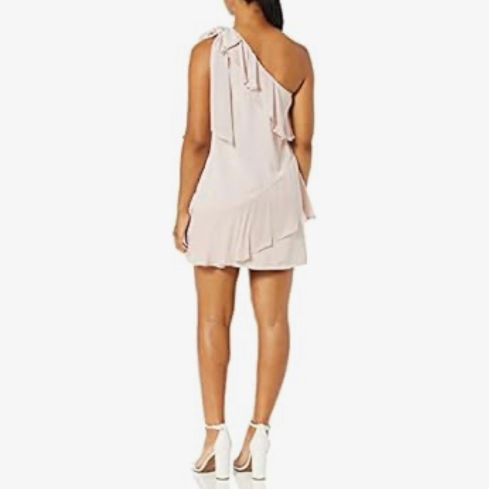 Parker Eden Combo One Shoulder Silk Ruffle Mini Dress - Picture 2 of 8